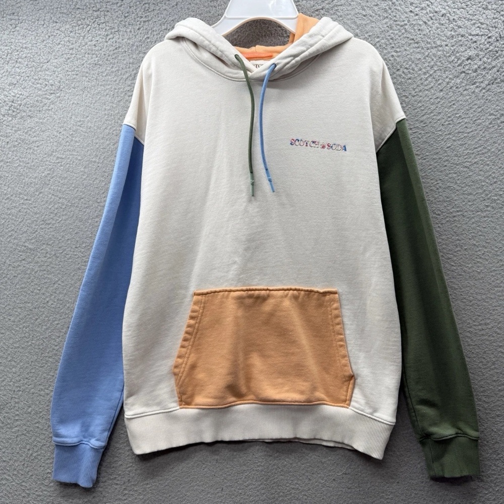 Scotch & Soda Colorblock Pullover Sweatshirt Hoodie Unisex Adults Men Size M